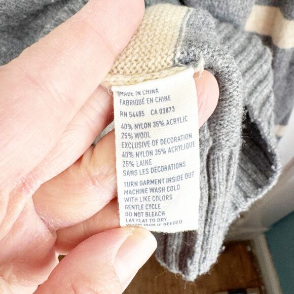 American Eagle AE Wool Blend Crewneck Striped Knit Sweater Men’s Athletic Fit XL - Picture 8 of 12